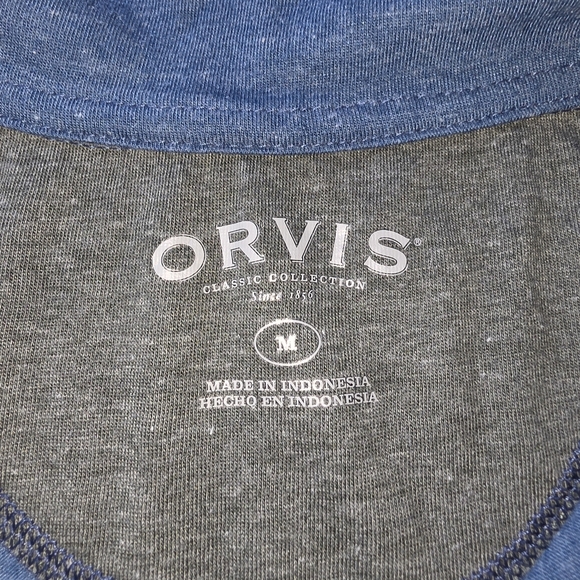 Orvis Blue Quarter Zip Pullover Shirt Size Medium  Classic Design Comfortable - Picture 5 of 8